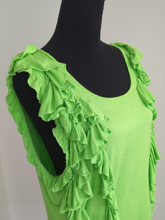 Alberto Makali Tops - NWT Alberto Makali Lime Green Ruffle Sleeveless Tank